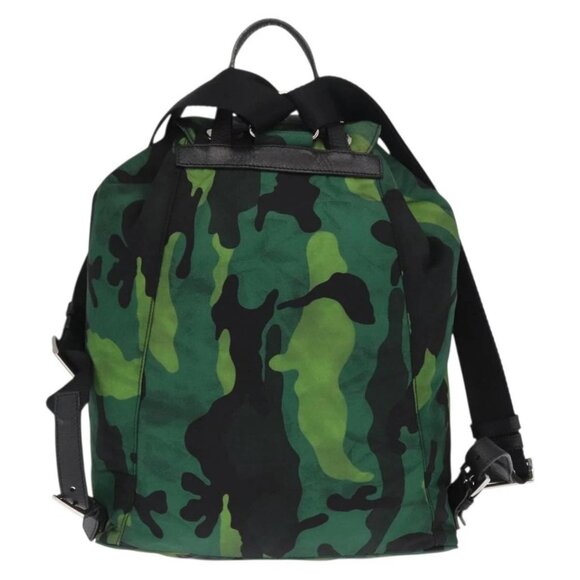 PRADA Backpack Nylon Green Silver Auth 158946V main image 8
